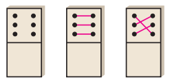 Consider a domino with six dots as shown. Two ways