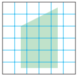 If each square represents one square unit, estimate the size