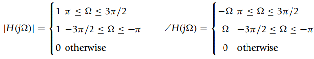 1π<Ω < 3π/2 -2 I<N< 37/2 |H(jN)| = ZH(jN) = 1 -37/2 < N < - 2 —3л/2 < 0 otherwise -п 0 otherwise 
