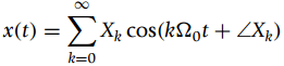 x(t) = > X cos(k2ot + ZXµ) k=0 