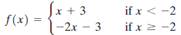 if x < -2 if x 2 -2 Sx + 3 -2x - 3 f(x) = 