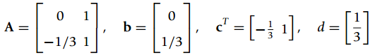 d = [-} 1], d= A : b = 3 1/3 -1/3 1 