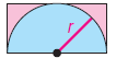 A semicircle of radius r is inscribed in a rectangle