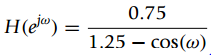 но H(e) 0.75 1.25 – cos(@) 