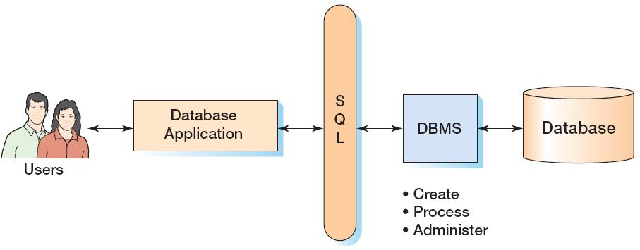 Database Database DBMS Application Users • Create Process Administer 