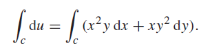 (x²y dx + xy² dy). 