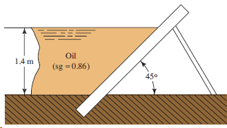 Oil 14 m (sg =0.86) 450 