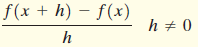 f(x + h) – f(x) h + 0 