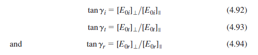 (4.92) tan y; = [Eoi]1/[E0;]» tan y, = [Eo]1/[Erlu tan y, = [E]1/[Er]» (4.93) (4.94) and 