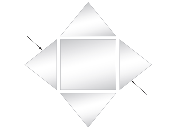 Figure P.4.93 depicts a glass cube surrounded by four glass