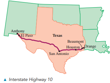 Anthony El Paso Texas Beaumont HoustonOrange San Antonio A Interstate Highway 10 