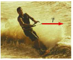 A water skier (Fig. P4.65) of mass m = 65