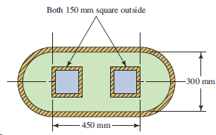 Both 150 mm square outside -300 mm 450 mm- 