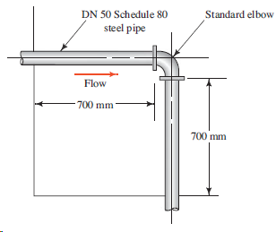 DN 50 Schedule 80 Standard elbow steel pipe Flow 700 mm 700 mm 