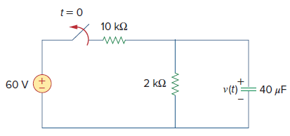t= 0 10 k2 2 k2 60 V (+ v(t)= 40 µF 