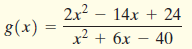 2x2 14x + 24 8(x) = .2 x² + 6x – 40 