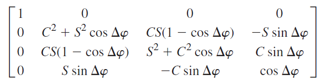 C² + s? cos Aq -S sin Aç CS(1 cos Ag) - cos Ap) C sin Aç S² + C² cos AO -C sin Aç CS(1 S sin Aç cos Ag 