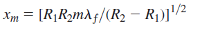 Xm = [R¡R2mAf/(R2 – R1)]/² 