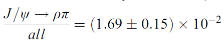 J/y → pa pTt (1.69 ± 0.15) x 10-2 all 