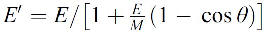 E' = E/[1+(1 – cos 0)] 
