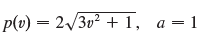 p(v) = 2/3v² + 1, a=1 