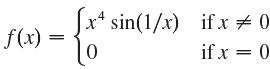 Jx* sin(1/x) ifx + 0 if x = 0 f(x) = 