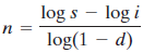 log s – log i log(1 – d) п 3 