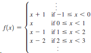 x +1 if -1 sI<0 if 0 sx<1 x -1 if1sx< 2 f(x) = x - 2 if 2 =SI< 3 