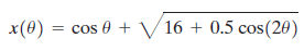 x(0) cos 0 + V16 + 0.5 cos(20) 