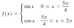 (sin x 57 0 < x <- 4 f(x) = 57 4 COs X 
