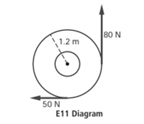 80 N \1.2 m 50 N E11 Diagram 