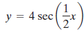 y = 4 sec 
