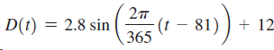 -в) 2т (г — 81) ) + 12 365 D(t) = 2.8 sin 