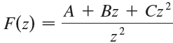 A + Bz + Cz² F(2) : z2 