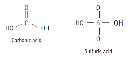 НО S— ОН НО ОН || Carbonic acid Sulfuric acid 
