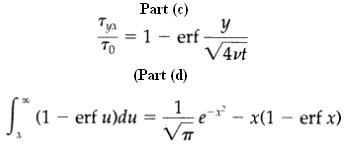 Part (c) = 1 - erf- TO V4vt (Part (d) (1 – erf u)du = VT x(1 – erf x) 