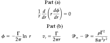 Part (a) dф) r dr dr Part (b) pГ? 8п?r2 Pz – P = In r 2т г Г v, = 2Tr 