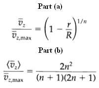 Part (a) 1/1 Uz,max Part (b) 2n? (ū;) ) (n + 1)(2n + 1) Vz,max 