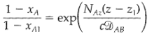 (NAL(z – z,) D AB 1- XA exp 1 - Хл1 