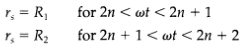 for 2n r, = R, < wt < 2n + 1 for 2n + 1< wt < 2n + 2 r, = R2 