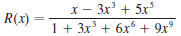 x - 3x + 5x 1 + 3x + 6x6 + 9x° R(x) 