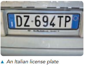 DZ-694TP A An Italian license plate 