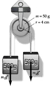 m = 50 g r= 4 cm 510g 500g 