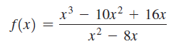 x³ - 10x? + 16x f(x) : x² – 8x 