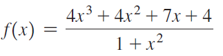 4x3 + 4x2 + 7x+4 f(x) 1+x? 