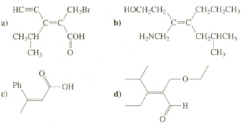 Assign the configurations of these compounds as Z or E: