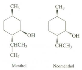 Draw both chair conformations for menthol
