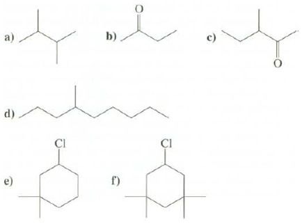 Determine whether each of these molecules is chiral, for those