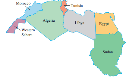 Morocco - Tunisia Algeria Libya Egypt Western Sahara Sudan 