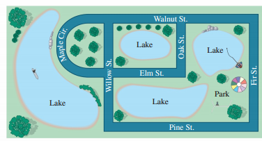 Walnut St. ৯ Lake Lake Elm St. Park Lake Lake Pine St. Maple Cir Willow St. Oak St. Fir St. 